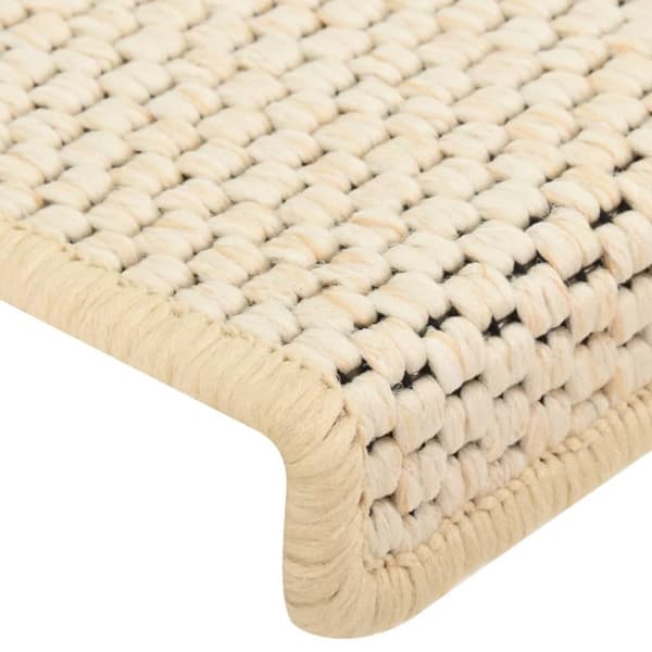 The Living Store selvklæbende trappemåtter 15 stk. 65x21x4 cm sisal-look -  Tæpper til trappetrin
