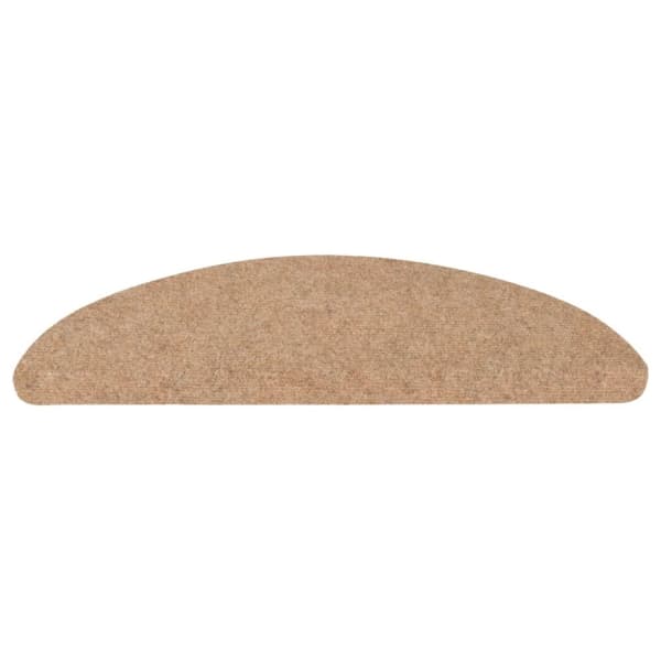 The Living Store Trappstegsmattor självhäftande 15 st 56x17x3 cm beige -  Trappmattor