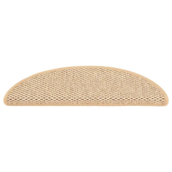 The Living Store Trappstegsmattor självhäftande sisal 15 st 56x17x3 cm ljusbeige -  Trappmattor