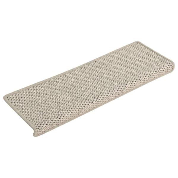 The Living Store selvklæbende trappemåtter 15 stk. 65x21x4 cm sisal-look sølv -  Tæpper til trappetrin