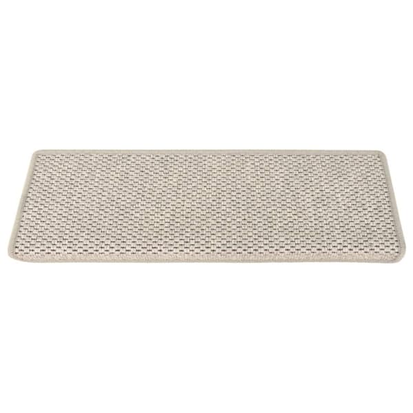 The Living Store selvklæbende trappemåtter 15 stk. 65x21x4 cm sisal-look sølv -  Tæpper til trappetrin