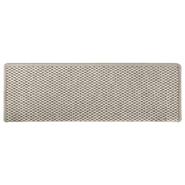 The Living Store selvklæbende trappemåtter 15 stk. 65x21x4 cm sisal-look sølv -  Tæpper til trappetrin