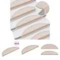 Miniatyrbild 1 av 9: The Living Store Trappstegsmattor 15 st taupe 56x17x3 cm -  Trappmattor