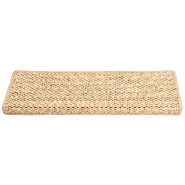 The Living Store selvklæbende trappemåtter 15stk. 65x21x4cm sisal-look lys beige -  Tæpper til trappetrin