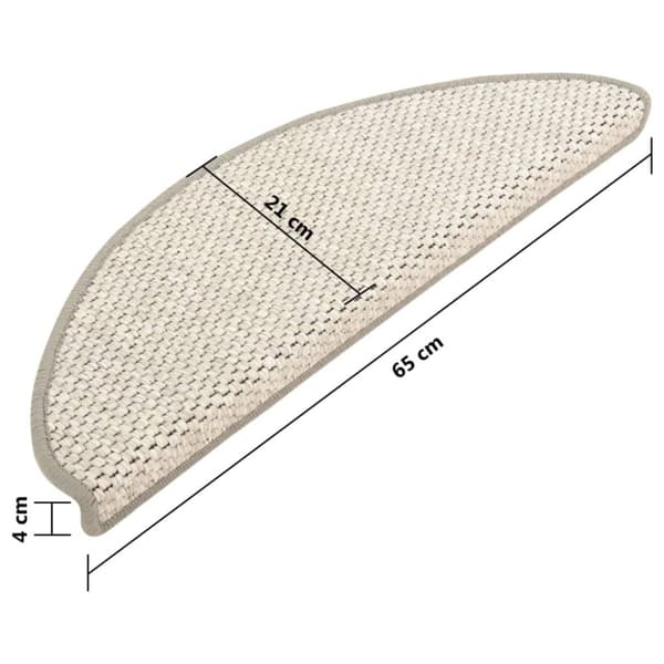 Trappmattor - Living Trappstegsmattor självhäftande sisal 15 st 65x21x4 cm beige