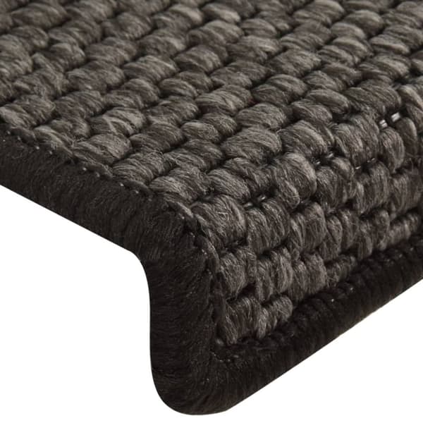 Tæpper til trappetrin - Living selvklæbende trappemåtter 15 stk. 65x21x4cm sisal-look antracit