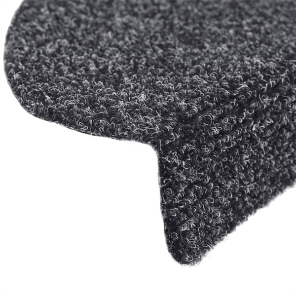Tæpper til trappetrin - Living selvklæbende trappemåtter 10 stk. 56x17x3 cm tuftet mørkegrå