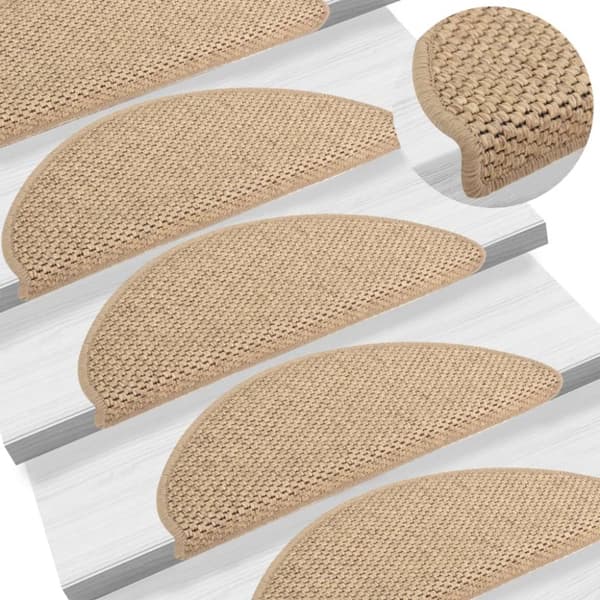 Trappmattor - Living Trappstegsmattor självhäftande sisal 15 st 65x21x4 cm sand
