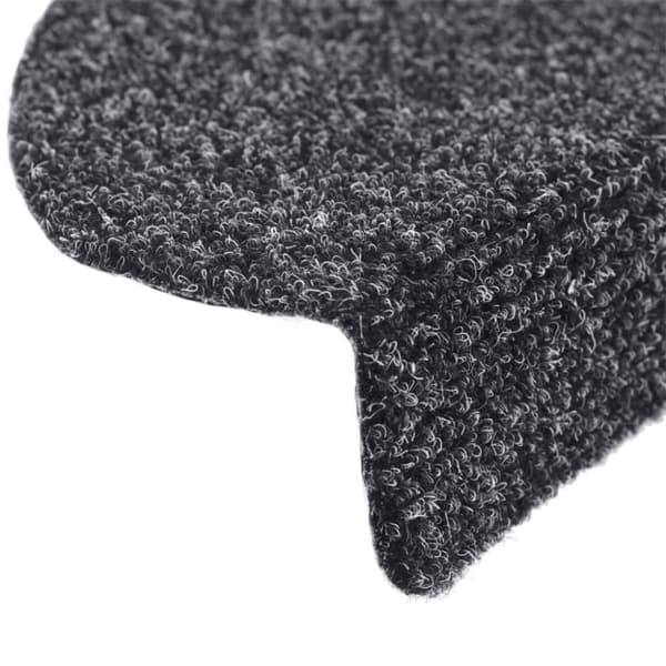 Trappmattor - Living Trappstegsmattor självhäftande 15 st brodyr 65x21x4 cm mörkgrå