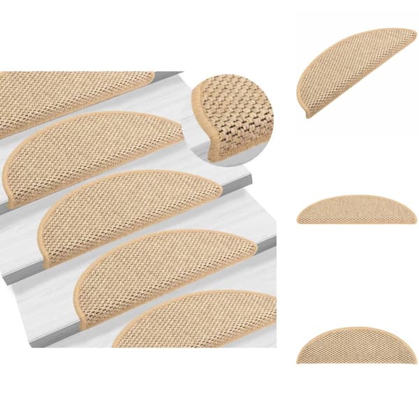 Trappmattor - Living Trappstegsmattor självhäftande sisal 15 st 56x17x3 cm ljusbeige