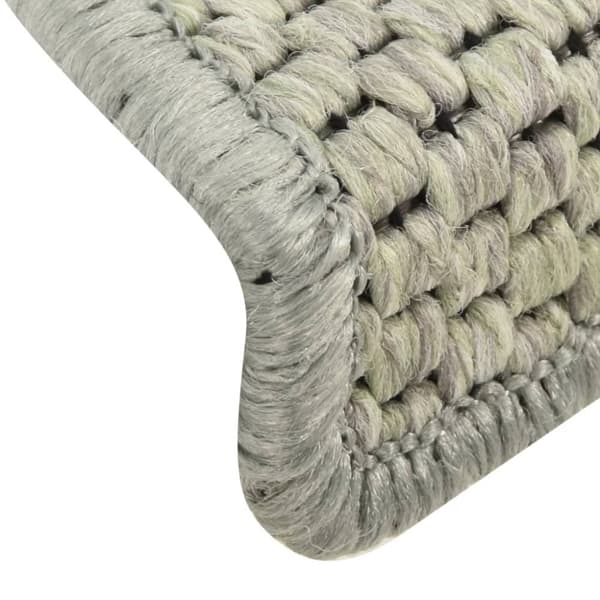 Tæpper til trappetrin - Living selvklæbende trappemåtter 15 stk. 65x21x4 cm sisal-look grå