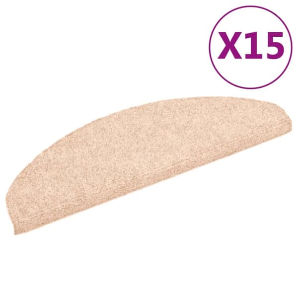 Tæpper til trappetrin - Living 15 stk. selvklæbende trappemåtter punch needle 65 x 21 x 4 cm brun