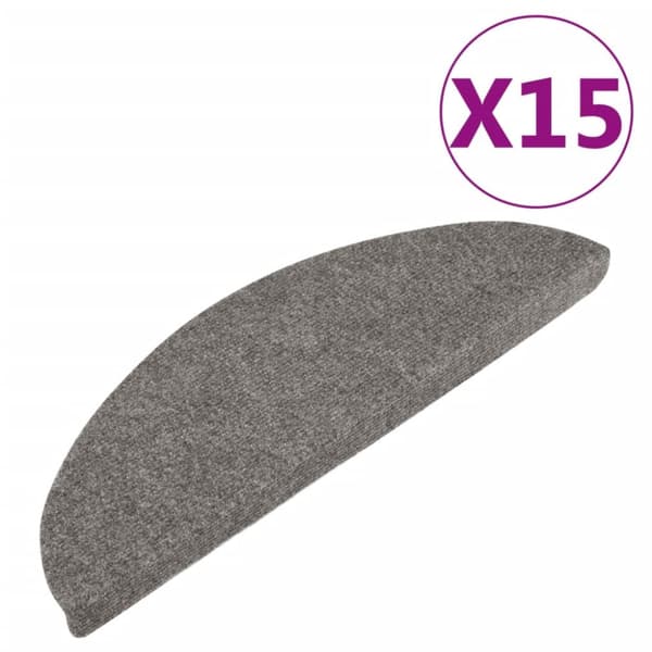 Tæpper til trappetrin - Living selvklæbende trappemåtter 15 stk. 56x17x3 cm grå
