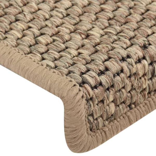 Tæpper til trappetrin - Living selvklæbende trappemåtter 15 stk. 65x21x4 cm sisal-look beige