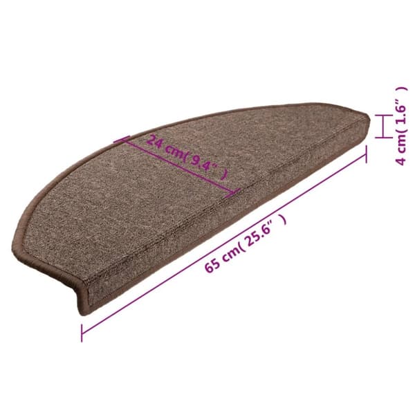 Trappmattor - Living Trappstegsmattor 10 st 65x24x4 cm kaffebrun