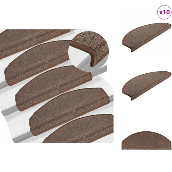 Trappmattor - Living Trappstegsmattor 10 st 65x24x4 cm kaffebrun