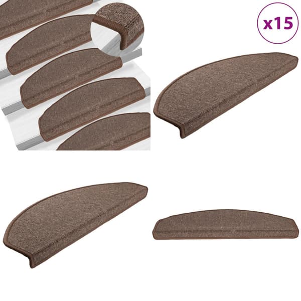 15 st Trappstegsmattor kaffebrun 65x24x4 cm - Trappmatta - Trappmattor - Home & Living