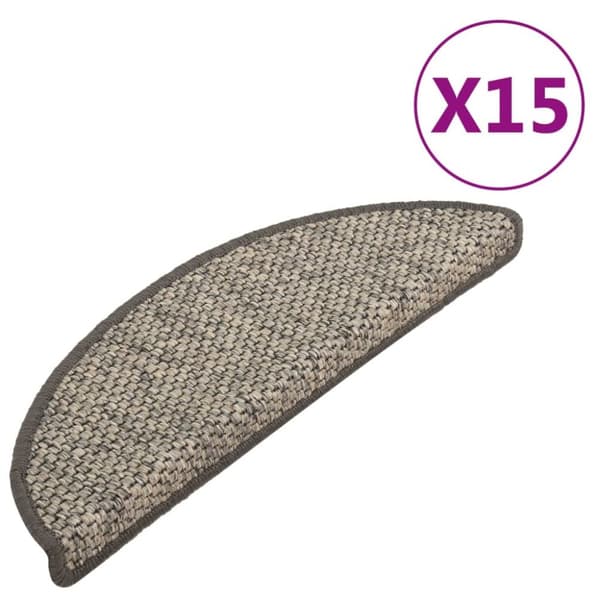 Trappstegsmattor självhäftande sisal 15 st 65x21x4 cm antracit - Trappmatta - Trappmattor - Home & Living