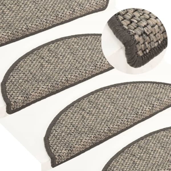 Trappstegsmattor självhäftande sisal 15 st 65x21x4 cm antracit - Trappmatta - Trappmattor - Home & Living