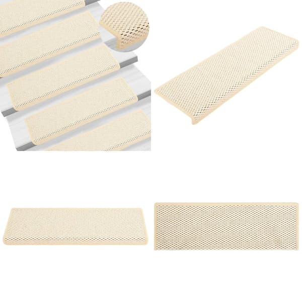 Selvklæbende trappemåtter 15 stk. 65x21x4 cm sisal-look - Trappemåtte - Trappemåtter - Home & Living
