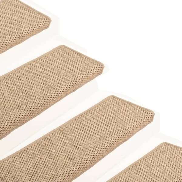 Selvklæbende trappemåtter 15stk. 65x21x4cm sisal-look sandfarve - Trappemåtte - Trappemåtter - Home & Living