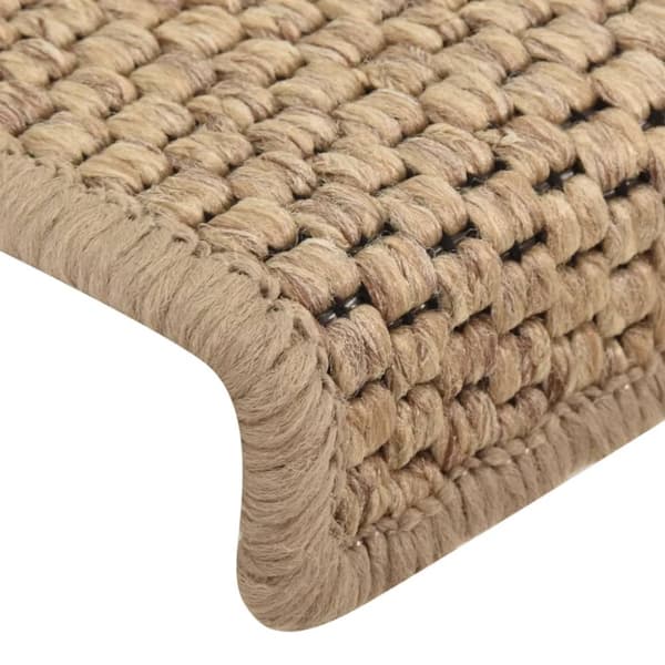 Selvklæbende trappemåtter 15stk. 65x21x4cm sisal-look sandfarve - Trappemåtte - Trappemåtter - Home & Living