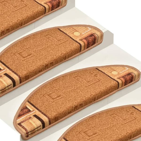 Selvklæbende trappemåtter 15 stk. 65x21x4 cm beige - Trappemåtte - Trappemåtter - Home & Living
