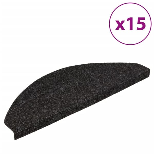 Selvklæbende trappemåtter 15 stk. 65x22,5x3,5 cm antracitgrå - Trappemåtte - Trappemåtter - Home & Living