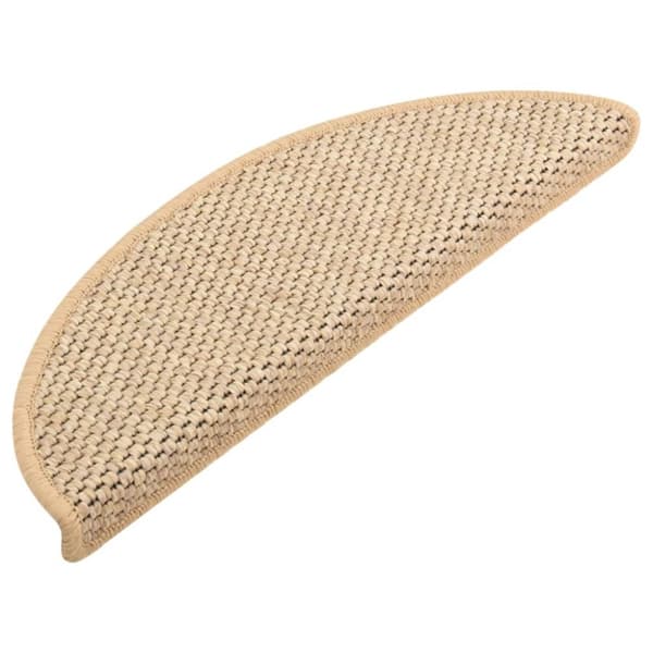 Trappstegsmattor självhäftande sisal 15 st 65x21x4 cm ljusbeige - Trappmatta - Trappmattor - Home & Living
