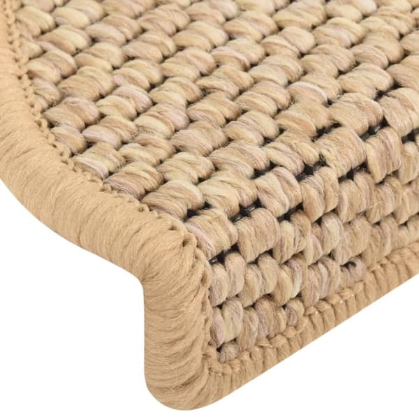 Trappstegsmattor självhäftande sisal 15 st 65x21x4 cm ljusbeige - Trappmatta - Trappmattor - Home & Living