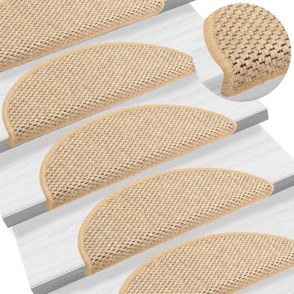 Trappstegsmattor självhäftande sisal 15 st 65x21x4 cm ljusbeige - Trappmatta - Trappmattor - Home & Living