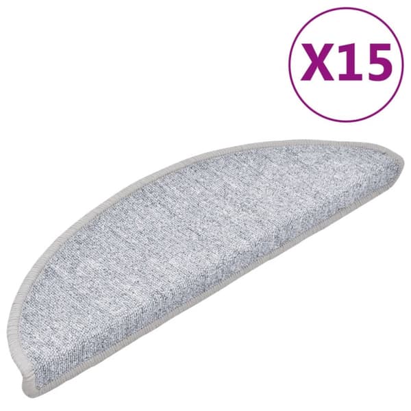 15 stk. Trappemåtter 56 x 17 x 3 cm lysegrå - Trappemåtte - Trappemåtter - Home & Living
