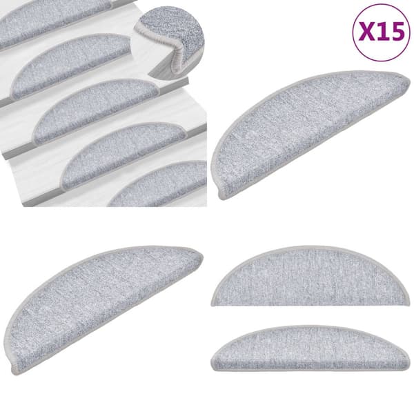 15 stk. Trappemåtter 56 x 17 x 3 cm lysegrå - Trappemåtte - Trappemåtter - Home & Living