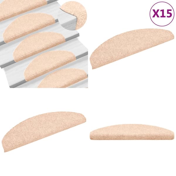 15 stk. Selvklæbende trappemåtter punch needle 65 x 21 x 4 cm brun - Trappemåtte - Trappemåtter - Home & Living