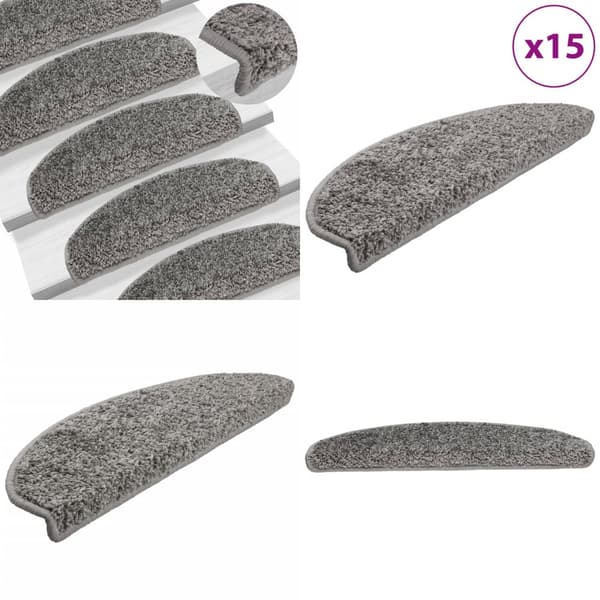 Trappstegsmattor 15 st grå 65x21x4 cm - Trappmatta - Trappmattor - Home & Living