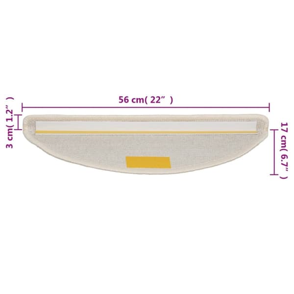 Trappstegsmattor 15 st vit 56x17x3 cm - Trappmatta - Trappmattor - Home & Living