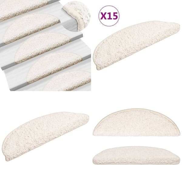 Trappstegsmattor 15 st vit 56x17x3 cm - Trappmatta - Trappmattor - Home & Living