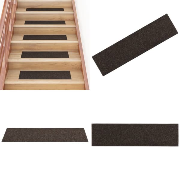 Trappstegsmattor självhäftande 15 st 76x20 cm mörkbrun - Trappmatta - Trappmattor - Home & Living