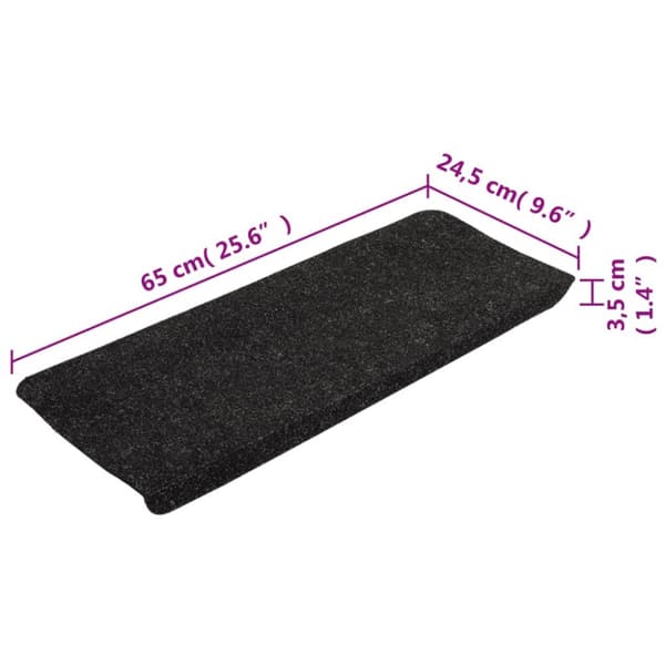 Trappstegsmattor självhäftande 15 st 65x24,5x3,5 cm antracit - Trappmatta - Trappmattor - Home & Living