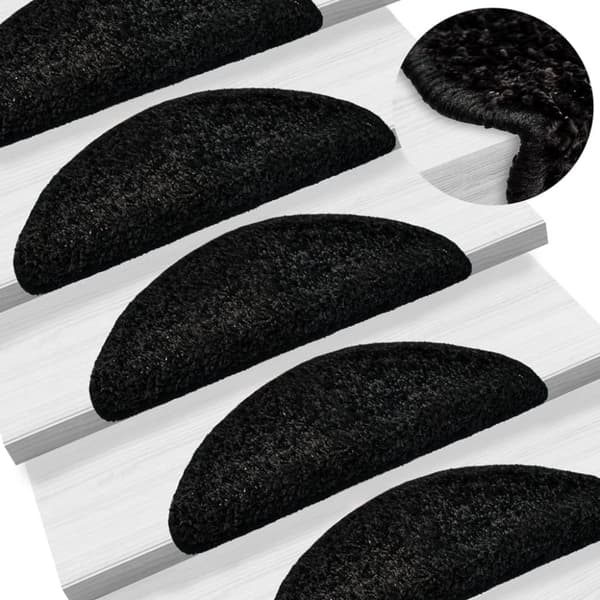 Trappstegsmattor 15 st svart 56x17x3 cm - Trappmatta - Trappmattor - Home & Living