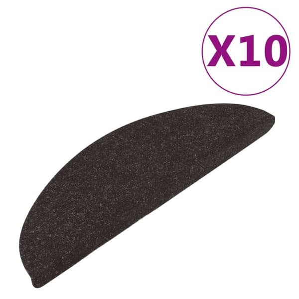 Trappstegsmattor självhäftande 10 st svart 65x22,5x3,5 cm - Trappmatta - Trappmattor - Home & Living