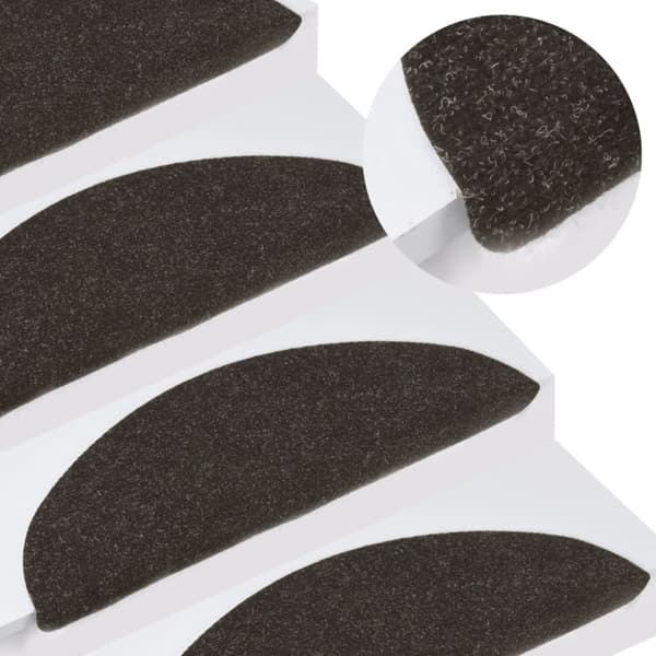 Trappstegsmattor självhäftande 10 st svart 65x22,5x3,5 cm - Trappmatta - Trappmattor - Home & Living