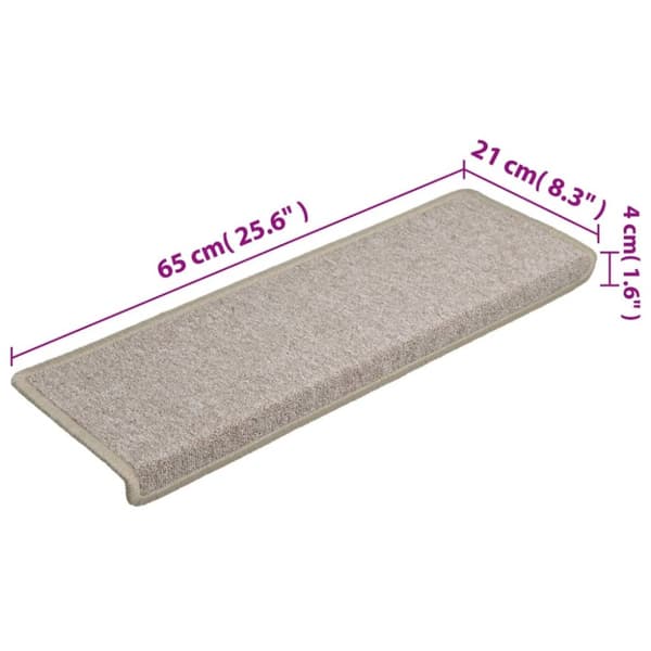 15 stk. Trappemåtter 65x21x4 cm gråbrun - Trappemåtte - Trappemåtter - Home & Living