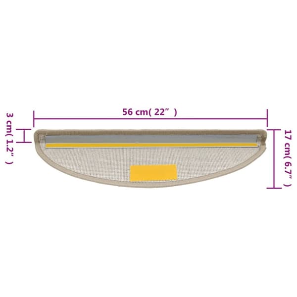 15 stk. Trappemåtter 56 x 17 x 3 cm gråbrun - Trappemåtte - Trappemåtter - Home & Living