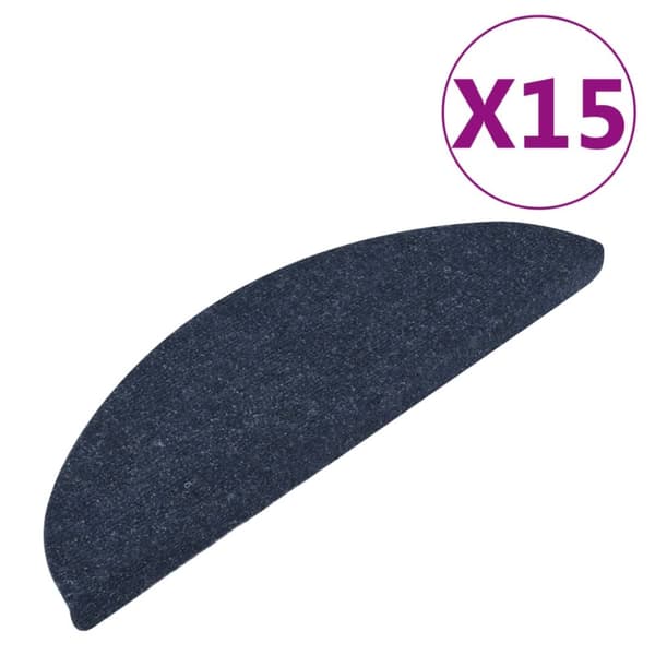 Selvklæbende trappemåtter 15 stk. 56x17x3 cm blå - Trappemåtte - Trappemåtter - Home & Living