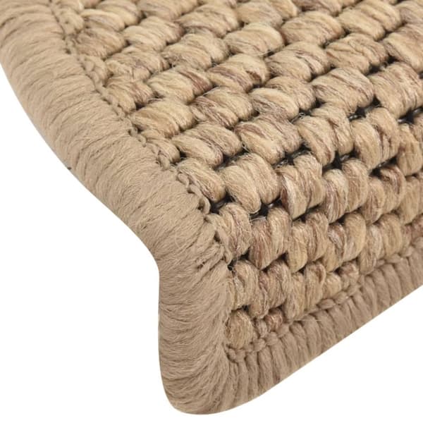 Selvklæbende trappemåtter 15stk. 56x17x3cm sisal-look sandfarve - Trappemåtte - Trappemåtter - Home & Living