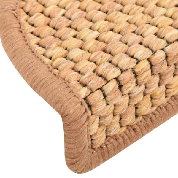 Selvklæbende trappemåtter 15 stk. 56x17x3 cm sisal-look orange - Trappemåtte - Trappemåtter - Home & Living