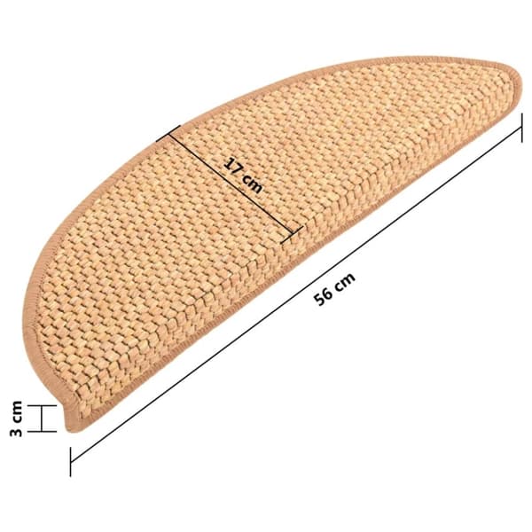 Selvklæbende trappemåtter 15 stk. 56x17x3 cm sisal-look orange - Trappemåtte - Trappemåtter - Home & Living