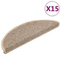 Miniatyrbild 2 av 2: Trappstegsmattor självhäftande sisal 15 st 56x17x3 cm mörkbeige