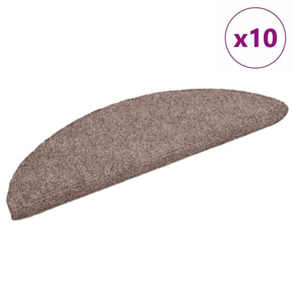 Trappstegsmattor självhäftande 10 st brun 56x17x3 cm brodyr